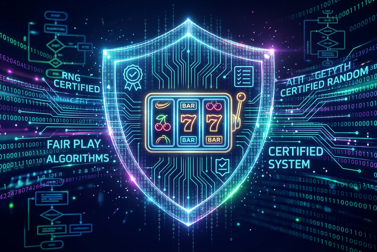 Visualization of casino game certification and RNG technology