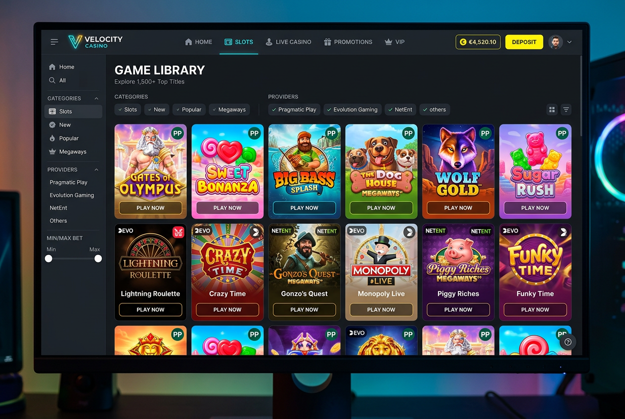 Siatka gier w kasynie online Spinational z popularnymi automatami