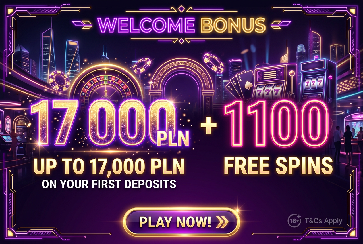 Spinline Kasyno welcome bonus promotion banner 17000 PLN and 1100 free spins